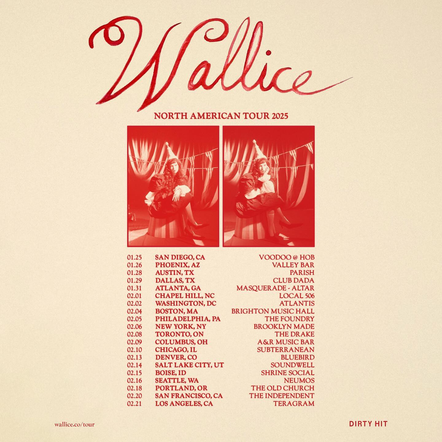 North American Wallice Tour Poster 2025